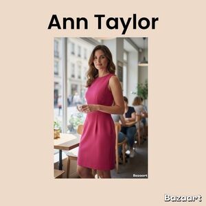 Ann Taylor Fuchsia Sleeveless Sheath Midi Dress Size 12T